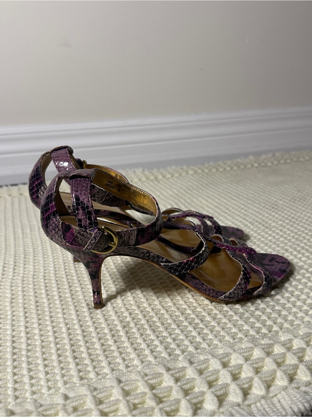 Coach Hayden Python-Print Strappy Heels - Picture 3 of 6